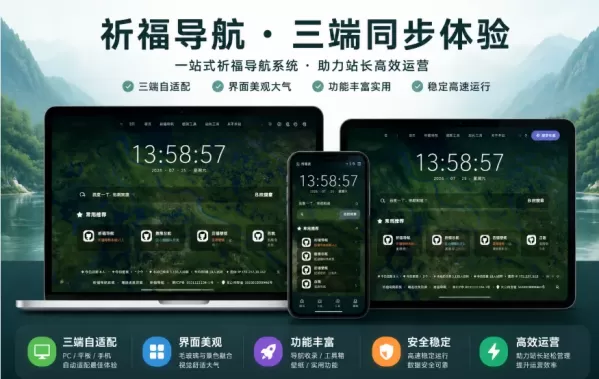 祈福导航系统V1.7 后台重构优化支持前台虚拟在线统计一键获取站点和友联信息 修复bug-星宇博客